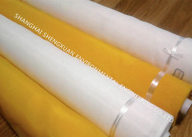 120T-31 Polyester Screen Printing Mesh Fabric Yellow And White With High Tension